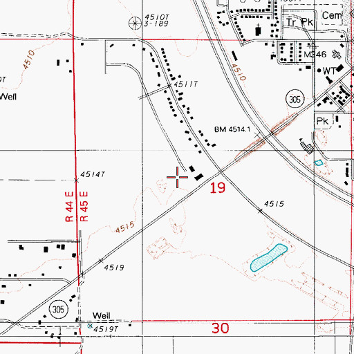 Topographic Map of Nevada Highway Patrol Northern Command East Battle Mountain, NV
