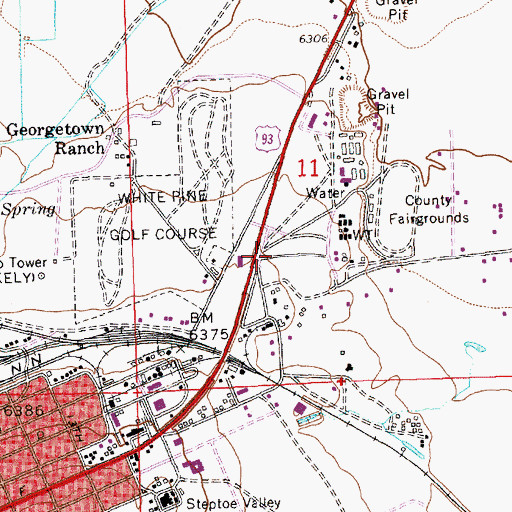 Topographic Map of Nevada Highway Patrol Northern Command East Ely Substation, NV
