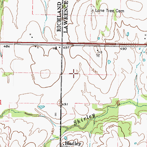 Topographic Map of Lawrence Correctional Center, IL