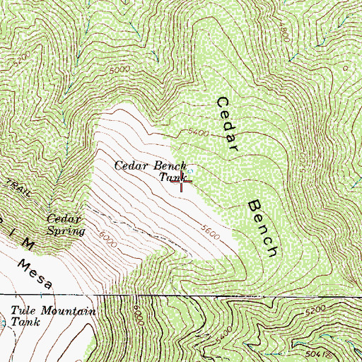 Topographic Map of Cedar Bench Tank, AZ