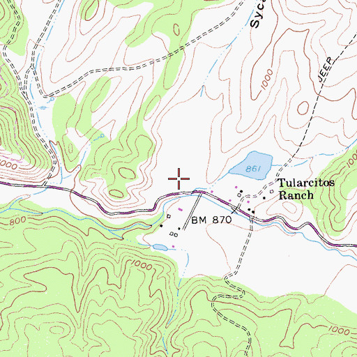 Topographic Map of Sycamore Gulch, CA