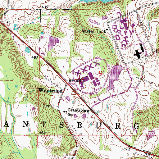 Topographic Map of Shawnee Correctional Center, IL