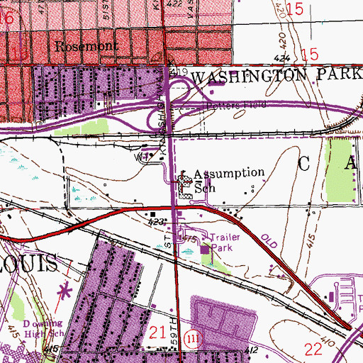 Topographic Map of Southwestern Illinois Correctional Center, IL