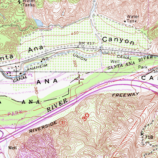 Topographic Map of Sycamore Park, CA