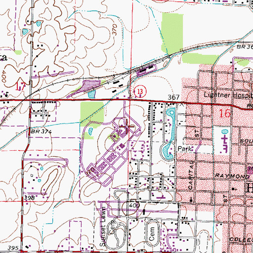 Topographic Map of Illinois Youth Center - Harrisburg, IL