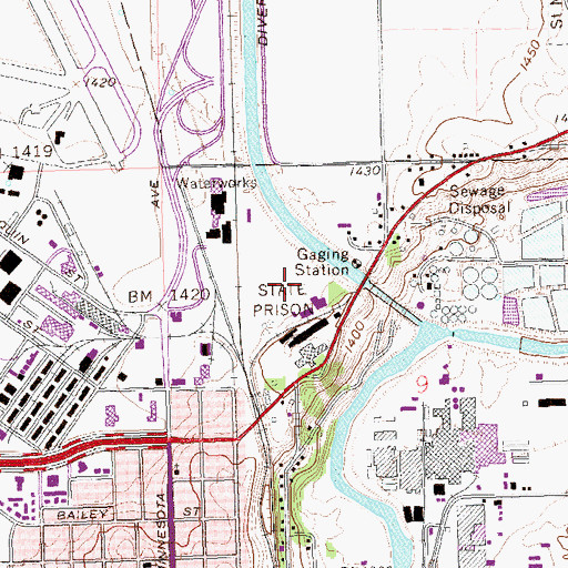 Topographic Map of South Dakota State Penitentiary Jameson Annex, SD