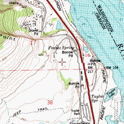 Topographic Map of The Dalles Country Club, OR