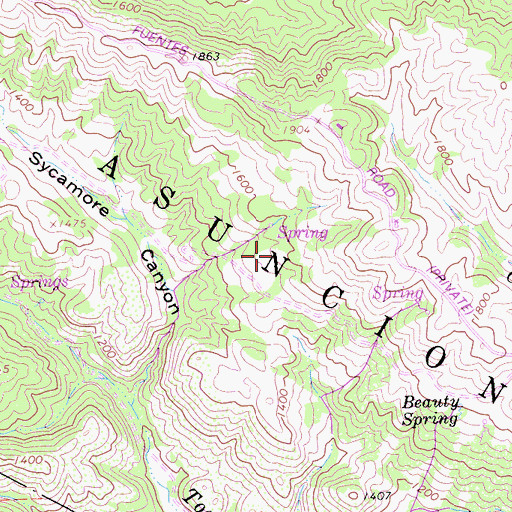 Topographic Map of Sycamore Spring, CA