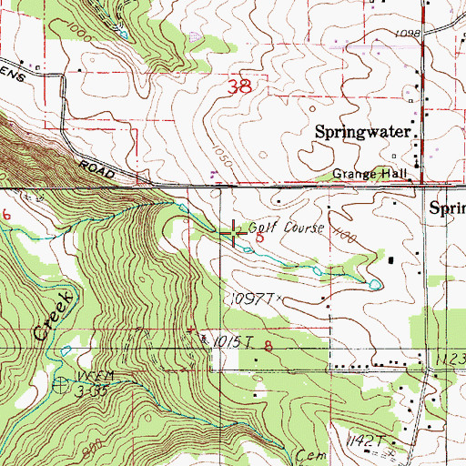 Topographic Map of Springwater Golf Course, OR