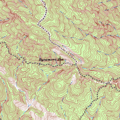 Topographic Map of Sycamore Spring, CA
