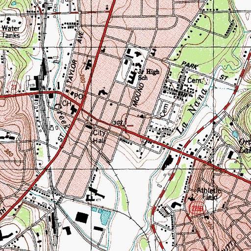 Topographic Map of Main Theater (historical), TX
