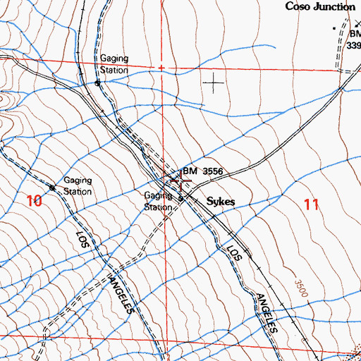 Topographic Map of Sykes, CA