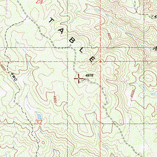 Topographic Map of Table Mountain, CA