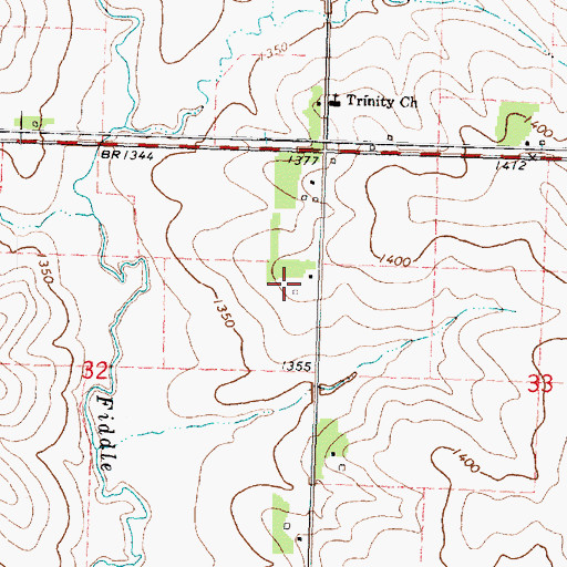 Topographic Map of Mayer Farms, IA
