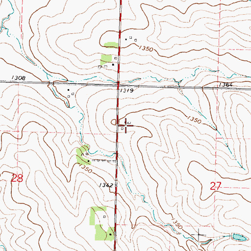 Topographic Map of Waller Farms, IA