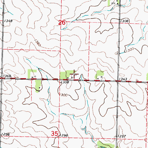 Topographic Map of Trapp Farms, IA
