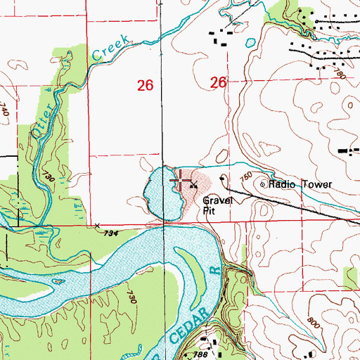 Topographic Map of Linn Pit, IA