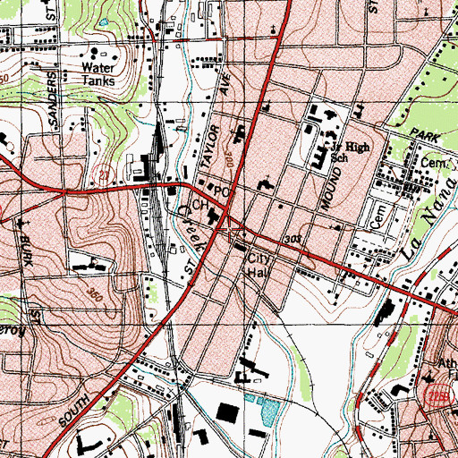 Topographic Map of Stone Fort Theatre (historical), TX