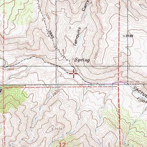 Topographic Map of Tahquitz Canyon, CA