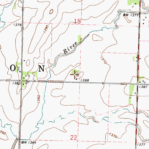 Topographic Map of Burch Farm, IA