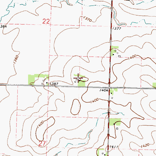 Topographic Map of Smith Farms, IA