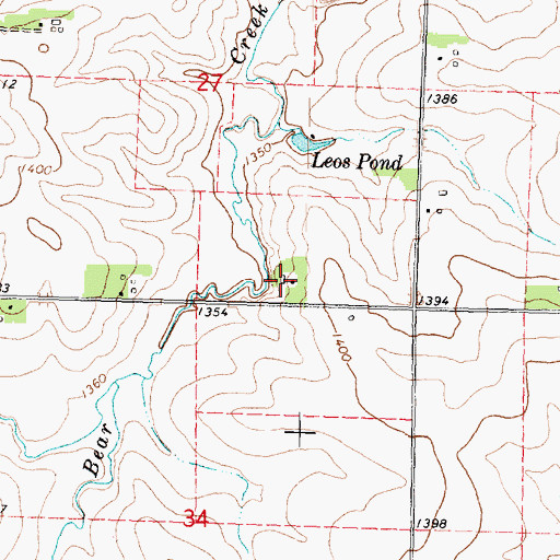 Topographic Map of French Farms, IA