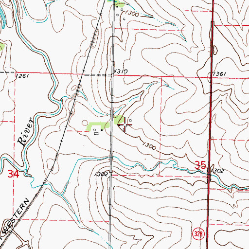 Topographic Map of K J Farms, IA