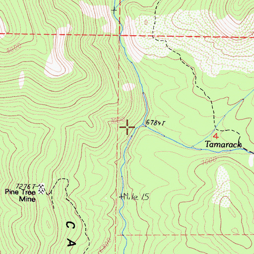 Topographic Map of Tamarack Creek, CA
