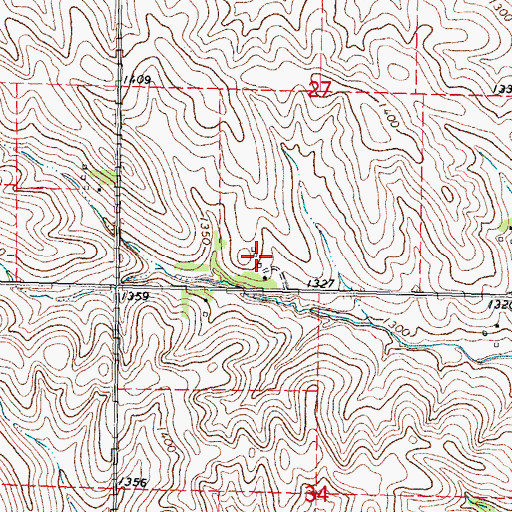 Topographic Map of Thankful Harvest Farm, IA