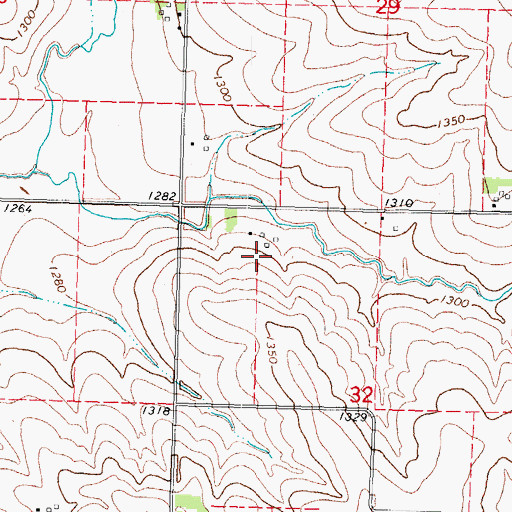 Topographic Map of Riessen Farms, IA