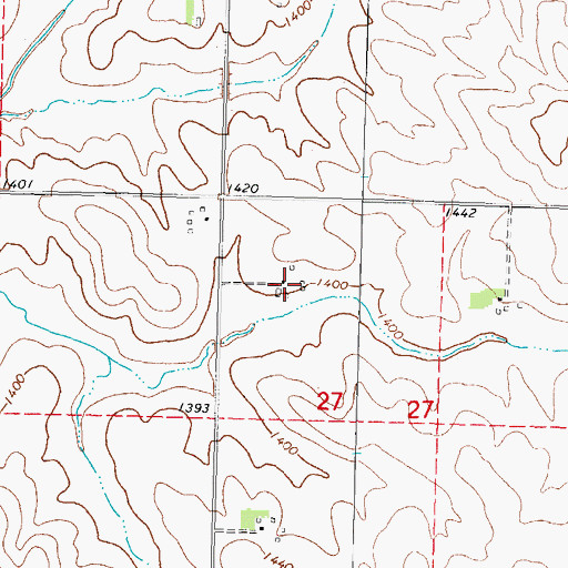 Topographic Map of Davenport Farms, IA
