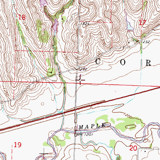 Topographic Map of Schoen Farms, IA