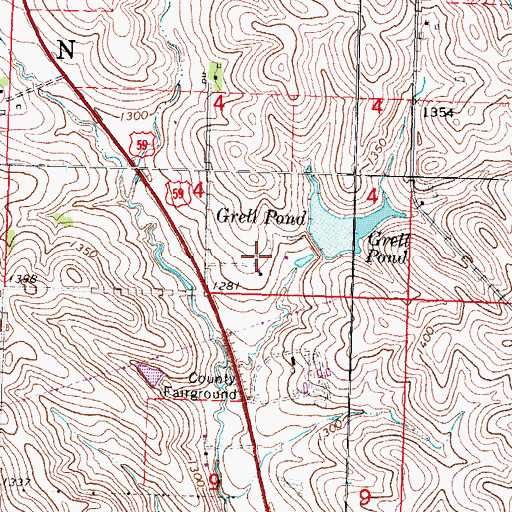 Topographic Map of Van Houten Farms, IA