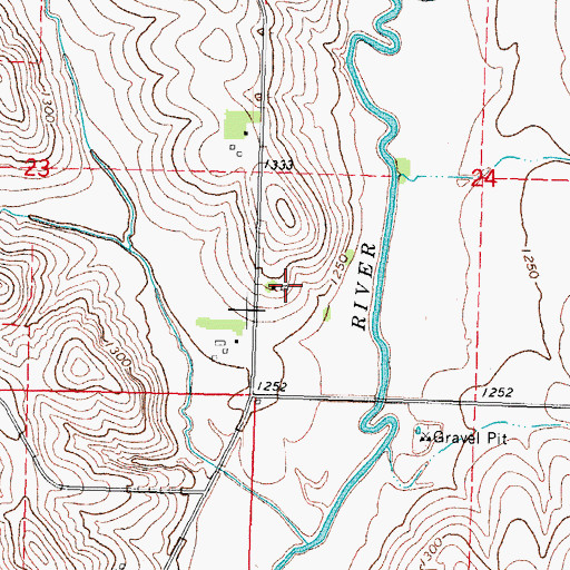Topographic Map of Tra Kel Farms, IA