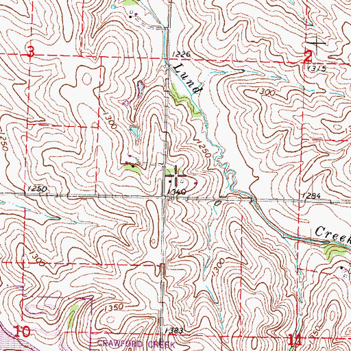 Topographic Map of J B W Farms, IA