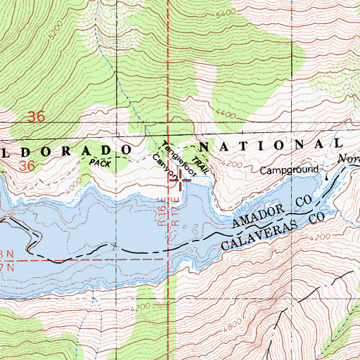 Topographic Map of Tanglefoot Canyon, CA