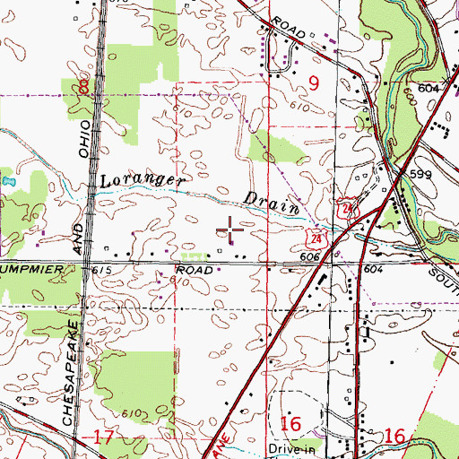 Topographic Map of Hoppert Farms, MI