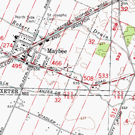 Topographic Map of Weyher Farms, MI