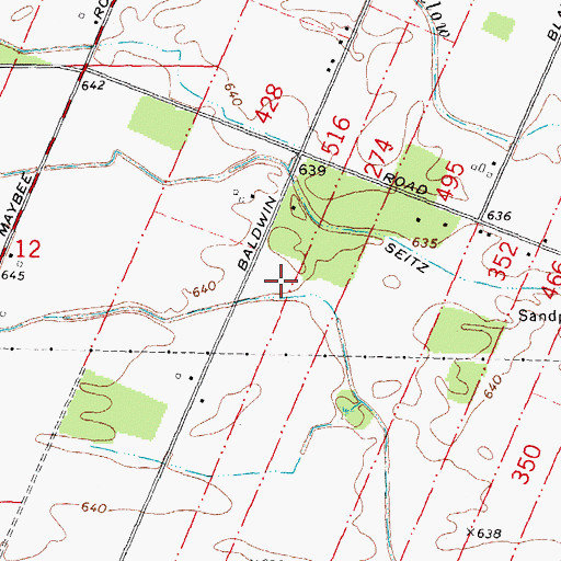 Topographic Map of Palmatier Farms, MI