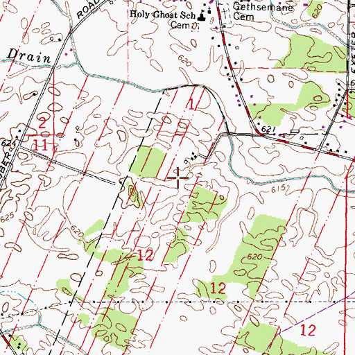 Topographic Map of Sandy Creek Sod Farm, MI