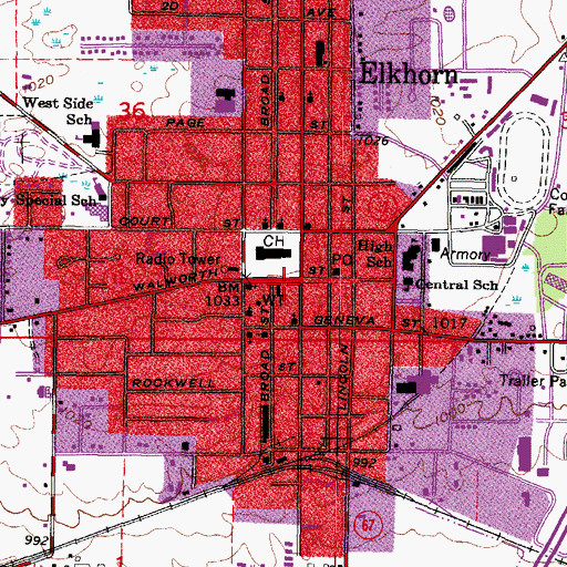 Topographic Map of Sprague Theater, WI