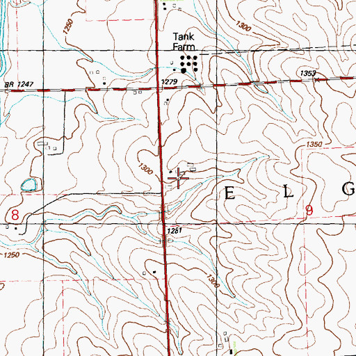 Topographic Map of Ruhland Farms, IA