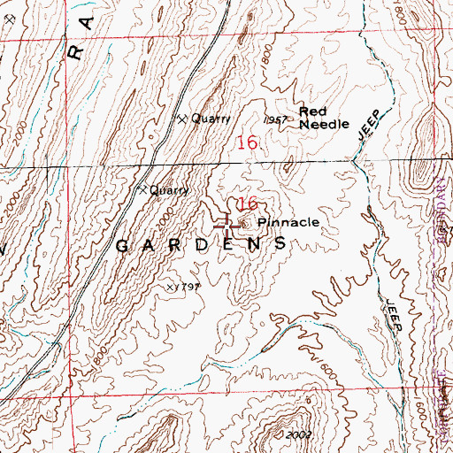Topographic Map of Pinnacle, NV