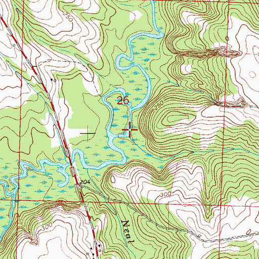 Topographic Map of Wash Maybin Branch, AL