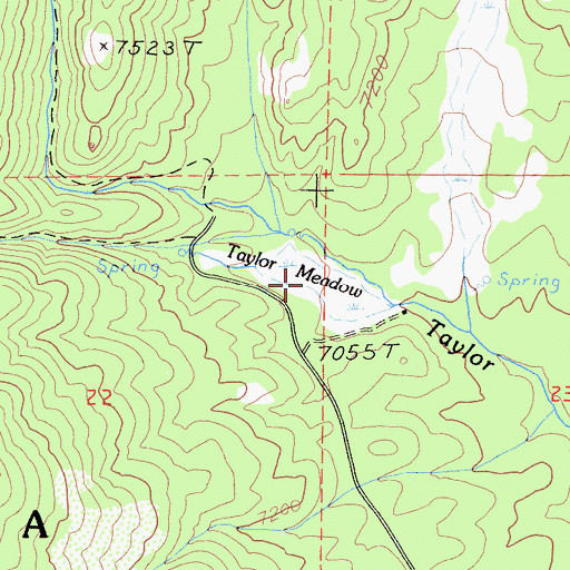 Topographic Map of Taylor Meadow, CA