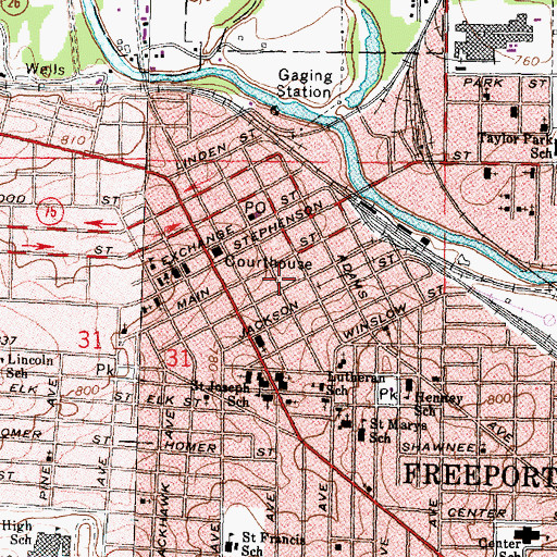 Topographic Map of Lindo Theatre, IL