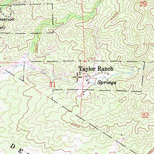 Topographic Map of Taylor Ranch, CA