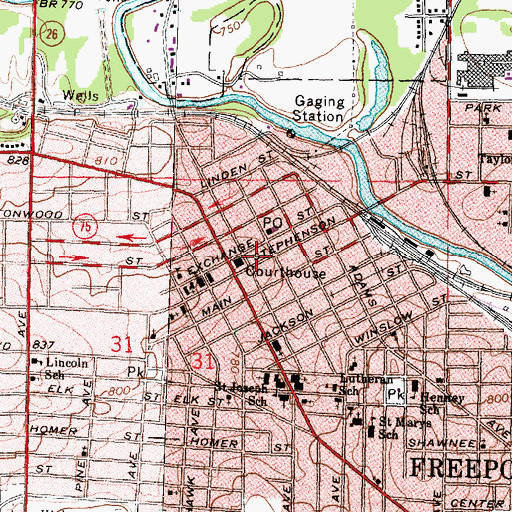 Topographic Map of Majestic Theater (historical), IL