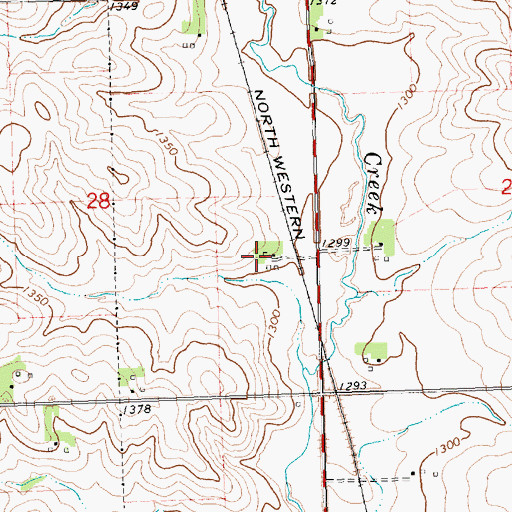 Topographic Map of J T Farms, IA