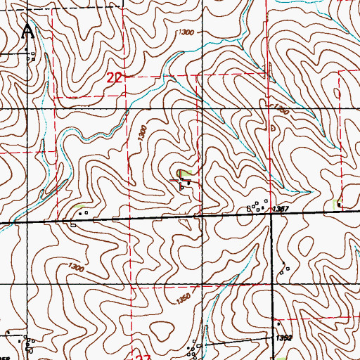 Topographic Map of Leaverton Farm, IA